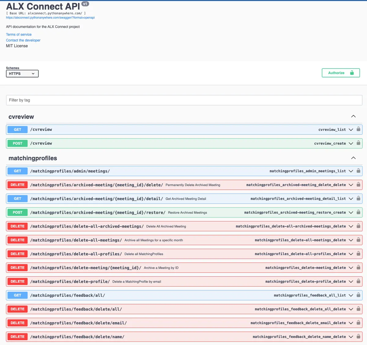 ALX Connect API documentation