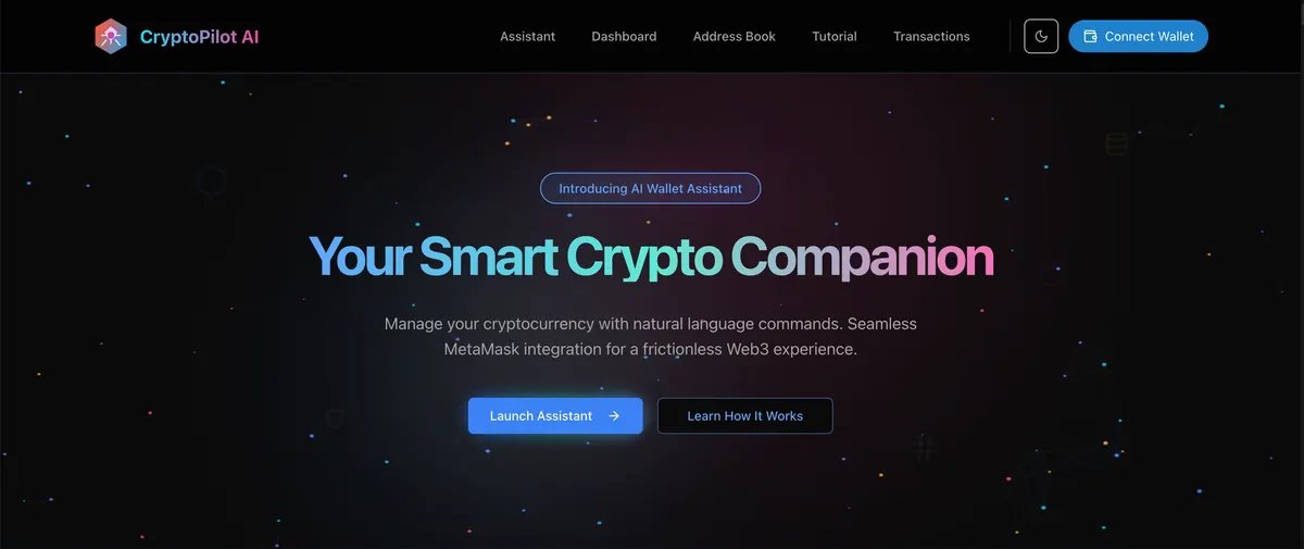CryptoPilot's natural-language wallet