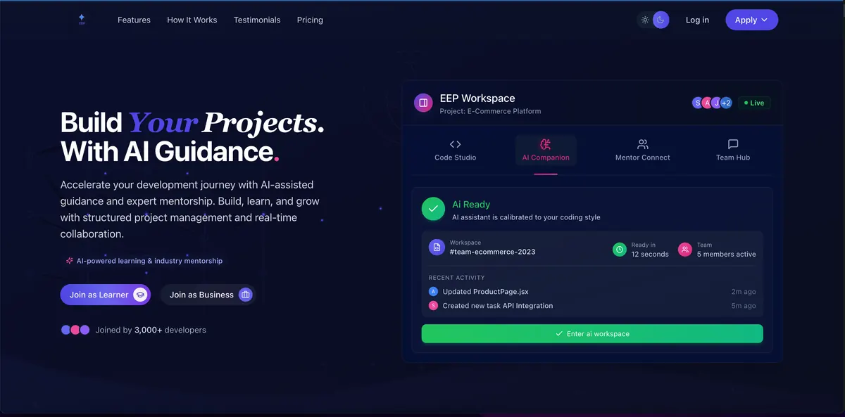 The EEP learning dashboard
