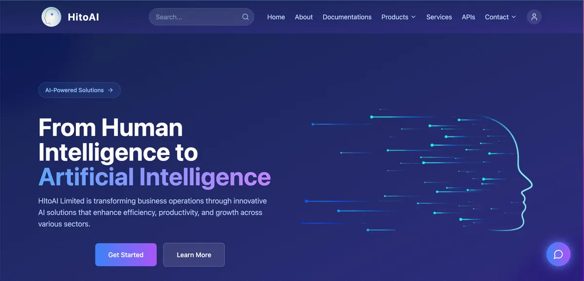 The HitoAI platform home page